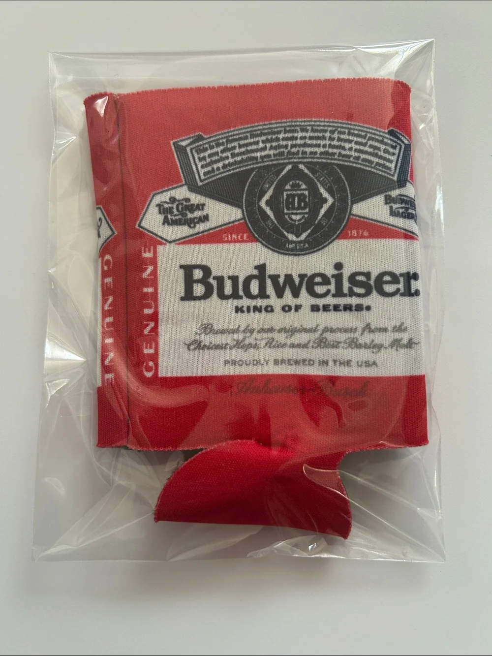 Budweiser King of Beers Red Can Coozie Cooler Collector Breweriana NWT